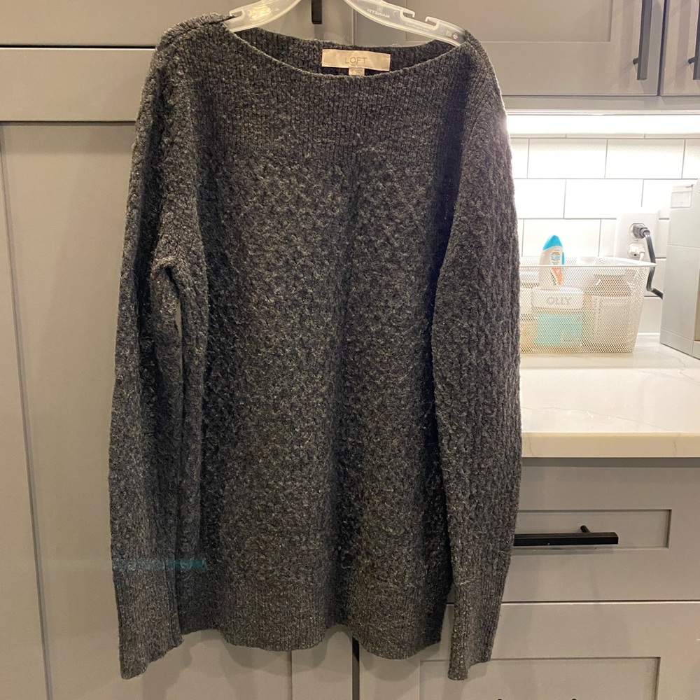 Loft sweater, gray, size S, boatneck